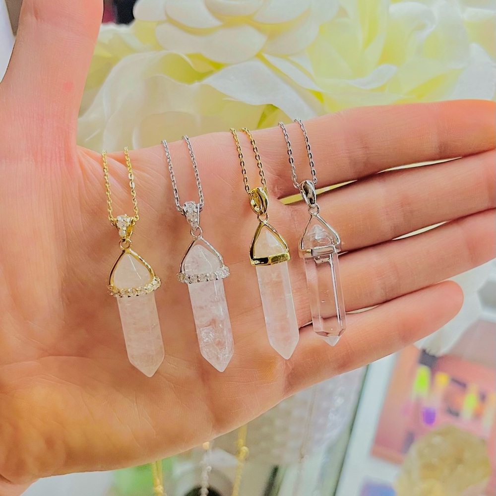 Clear Quartz Amplifying Crystal Necklace Pendant